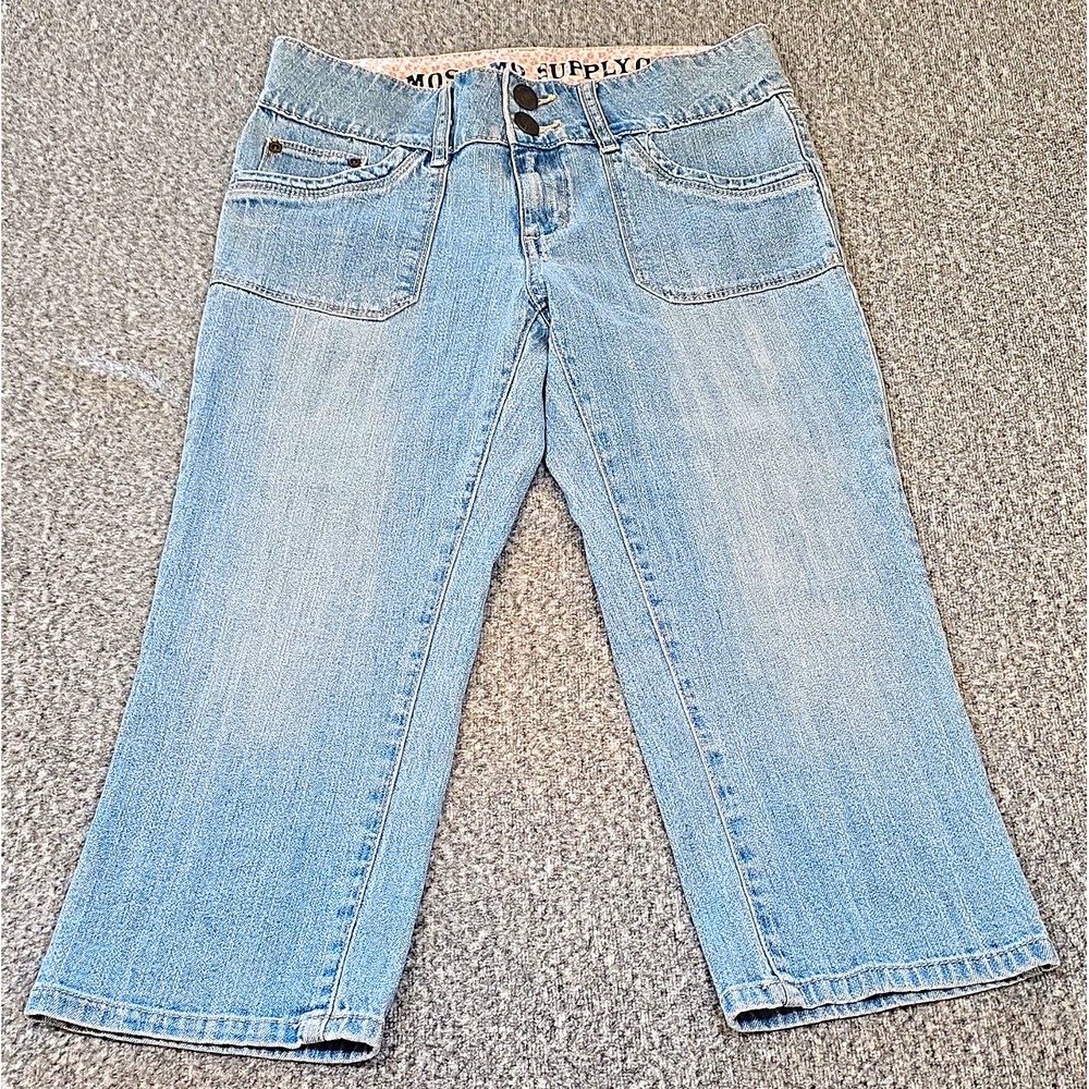 Vintage Y2K Mossimo Supply Co Denim Capris Low Rise Patch Pocket Jeans Size 16